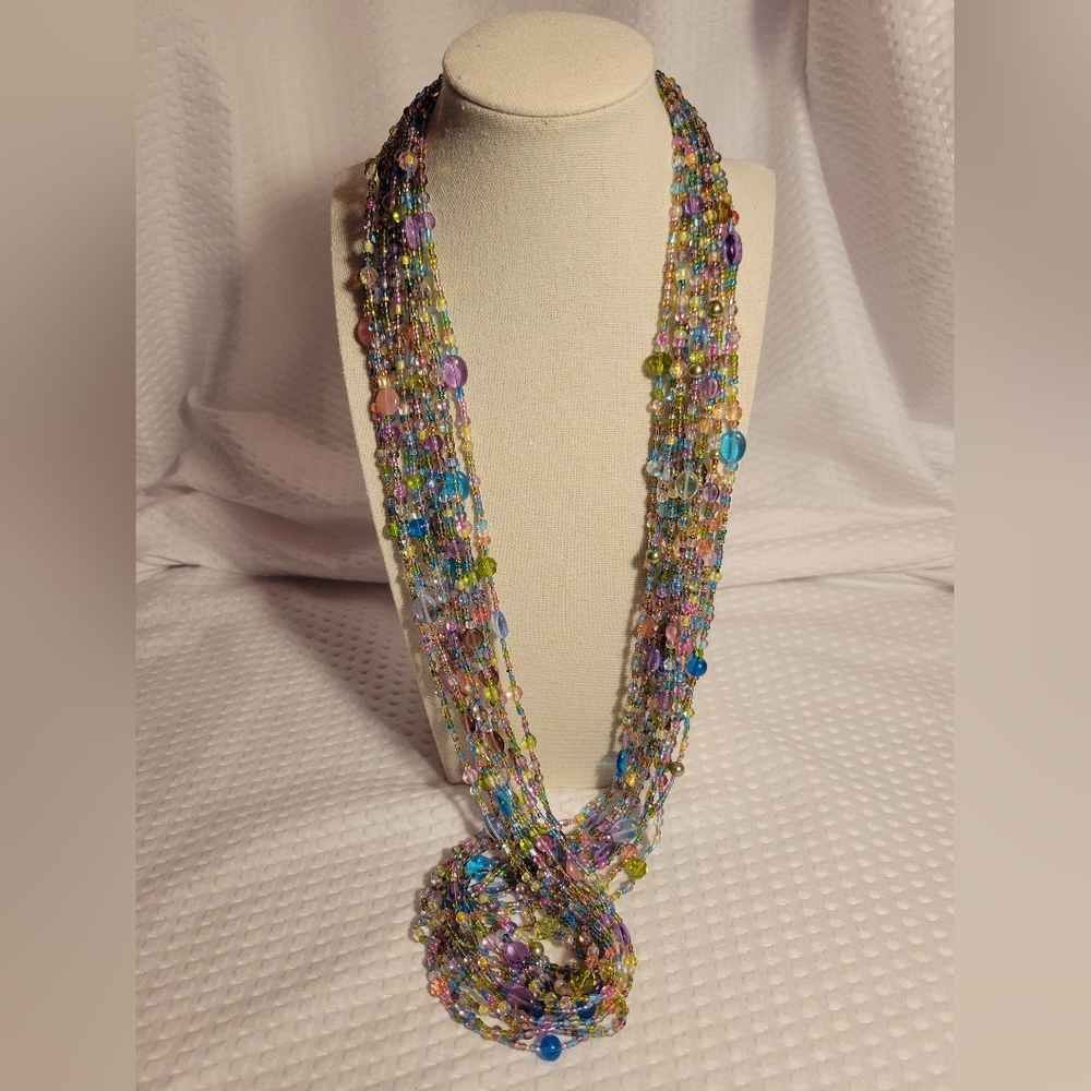 Joan Rivers Necklace Torsade Collection Czech Beads Multistrand NIB Multicolor